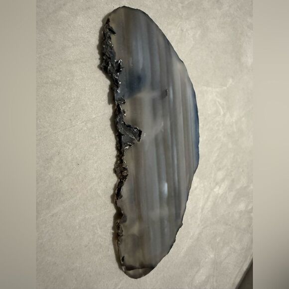 Gray Black Agate Slice Geode Decor Crystal Cut Polished Natural Stone 4” - Picture 14 of 17